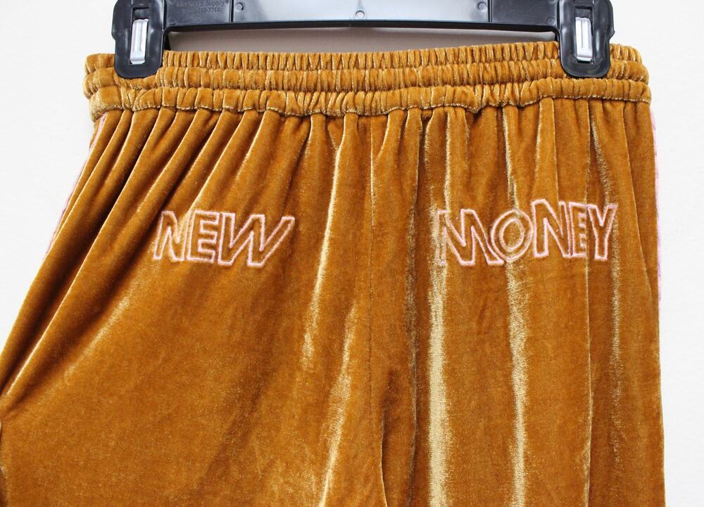 Rachel Antonoff Mustard Yellow Velvet 'New Money' Sweatpants Pants Size XS